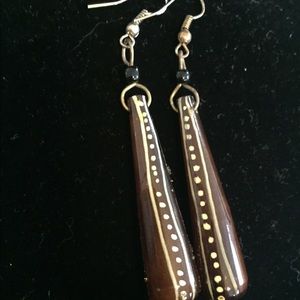Beautiful wooden and painted earrings